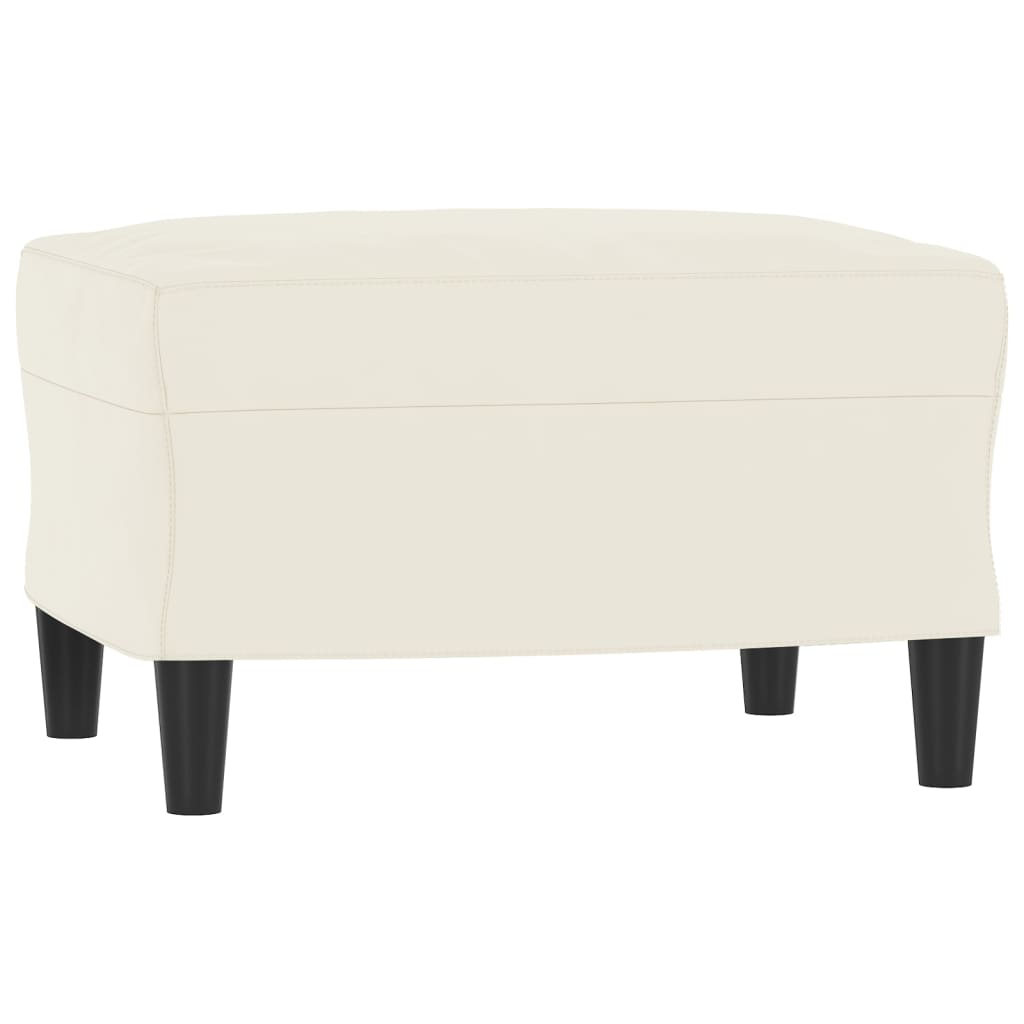 Fauteuil met voetenbank 60 cm fluweel crèmekleurig is nu te koop bij PeponiXL, paradijselijk wonen!
