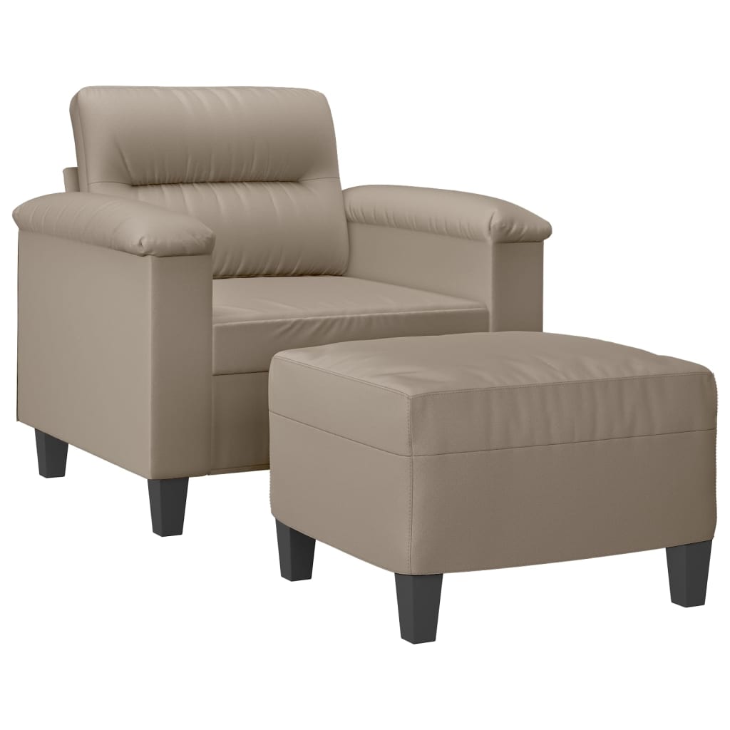 Fauteuil met voetenbank 60 cm microvezelstof taupe is nu te koop bij PeponiXL, paradijselijk wonen!