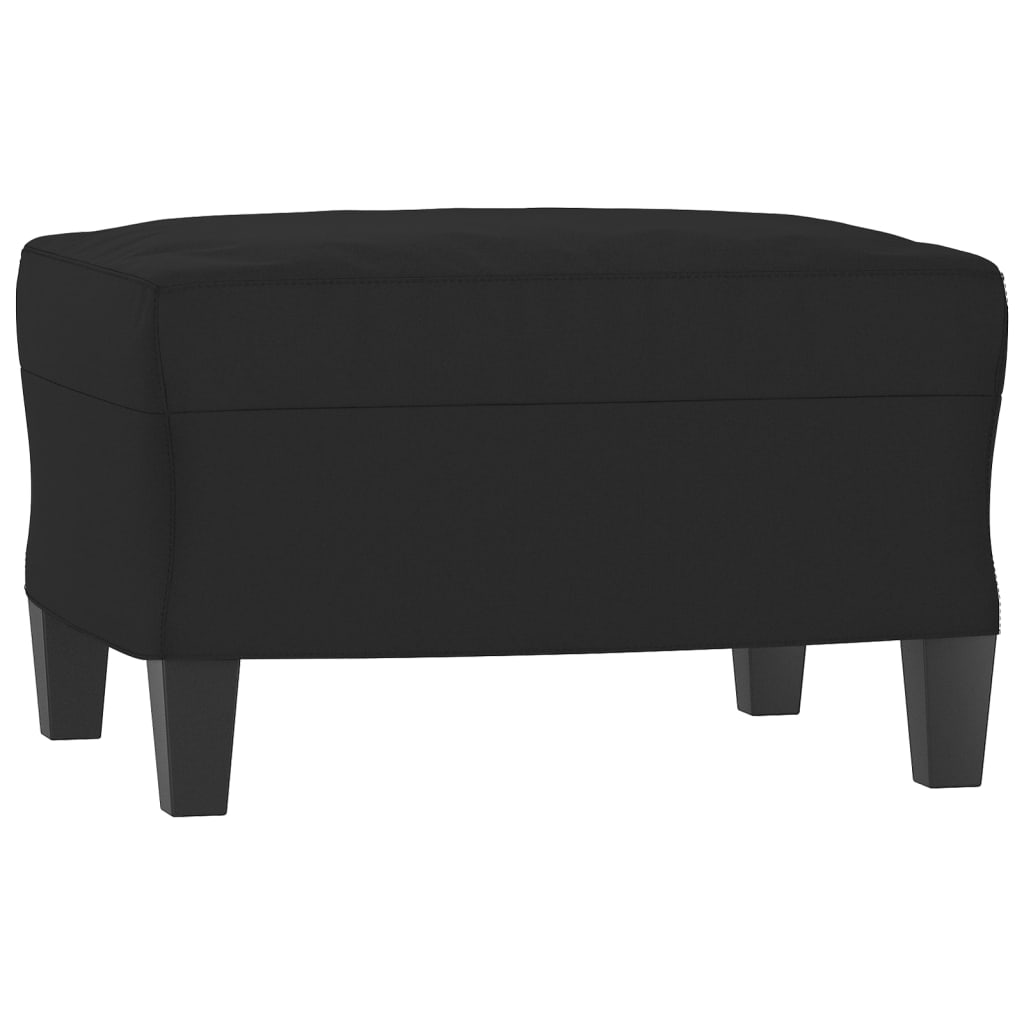 Fauteuil met voetenbank 60 cm microvezelstof zwart is nu te koop bij PeponiXL, paradijselijk wonen!