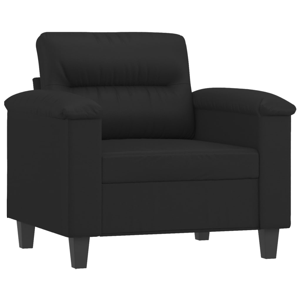 Fauteuil met voetenbank 60 cm kunstleer zwart is nu te koop bij PeponiXL, paradijselijk wonen!