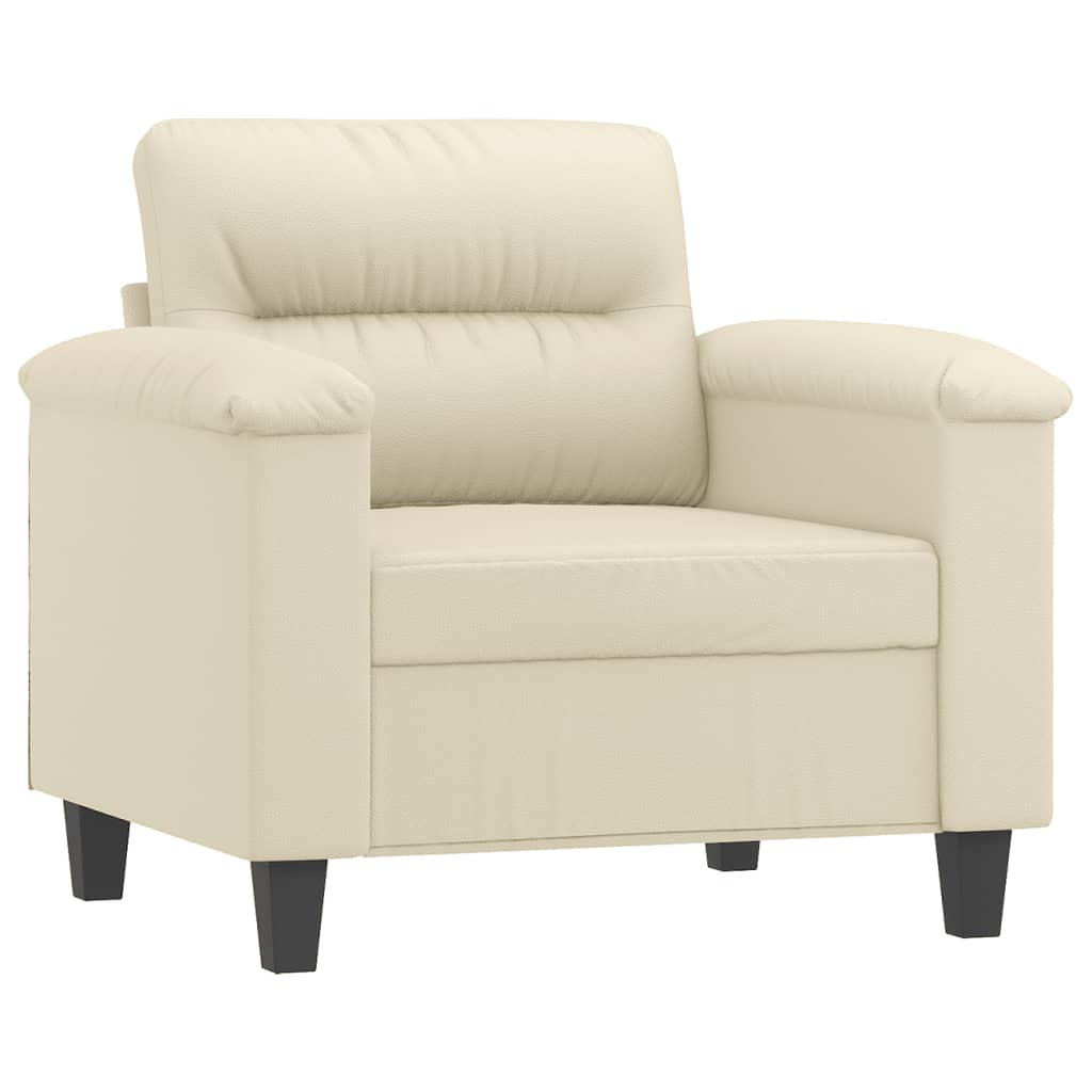 Fauteuil met voetenbank 60 cm kunstleer crèmekleurig is nu te koop bij PeponiXL, paradijselijk wonen!