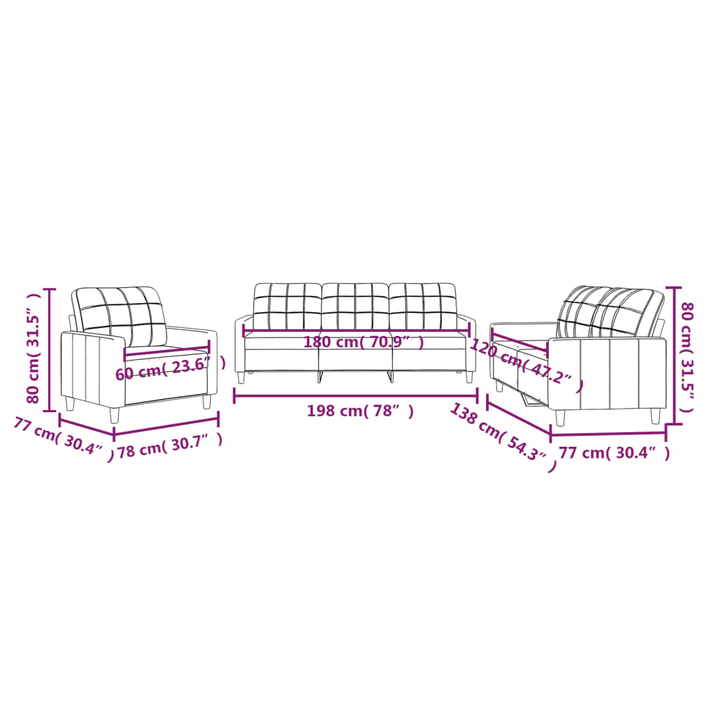 3-delige Loungeset met kussens stof lichtgrijs is nu te koop bij PeponiXL, paradijselijk wonen!