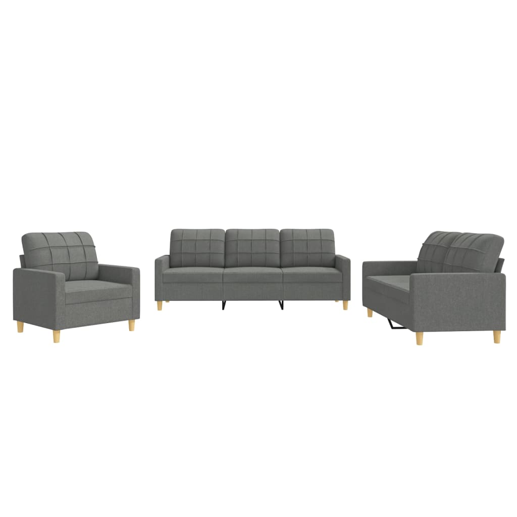 3-delige Loungeset met kussens stof donkergrijs is nu te koop bij PeponiXL, paradijselijk wonen!