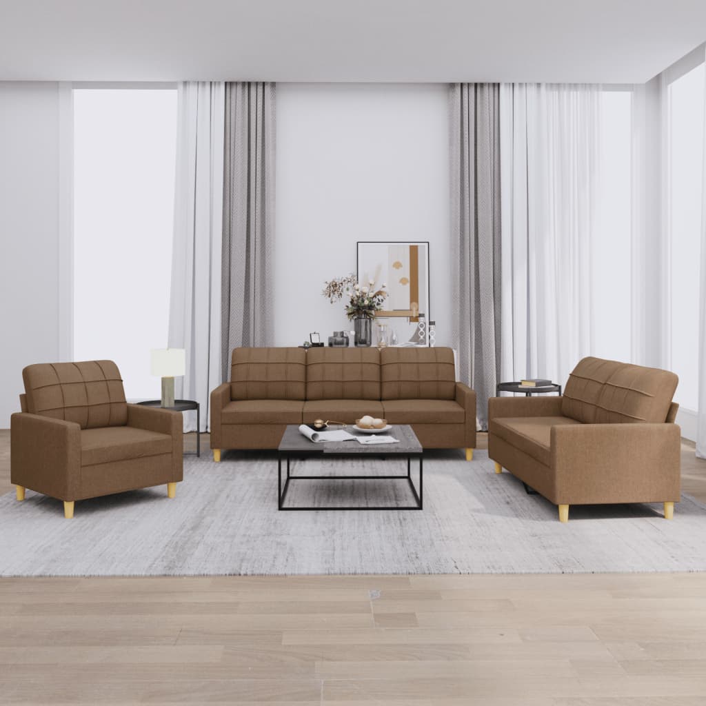 4-delige Loungeset met kussens stof bruin is nu te koop bij PeponiXL, paradijselijk wonen!