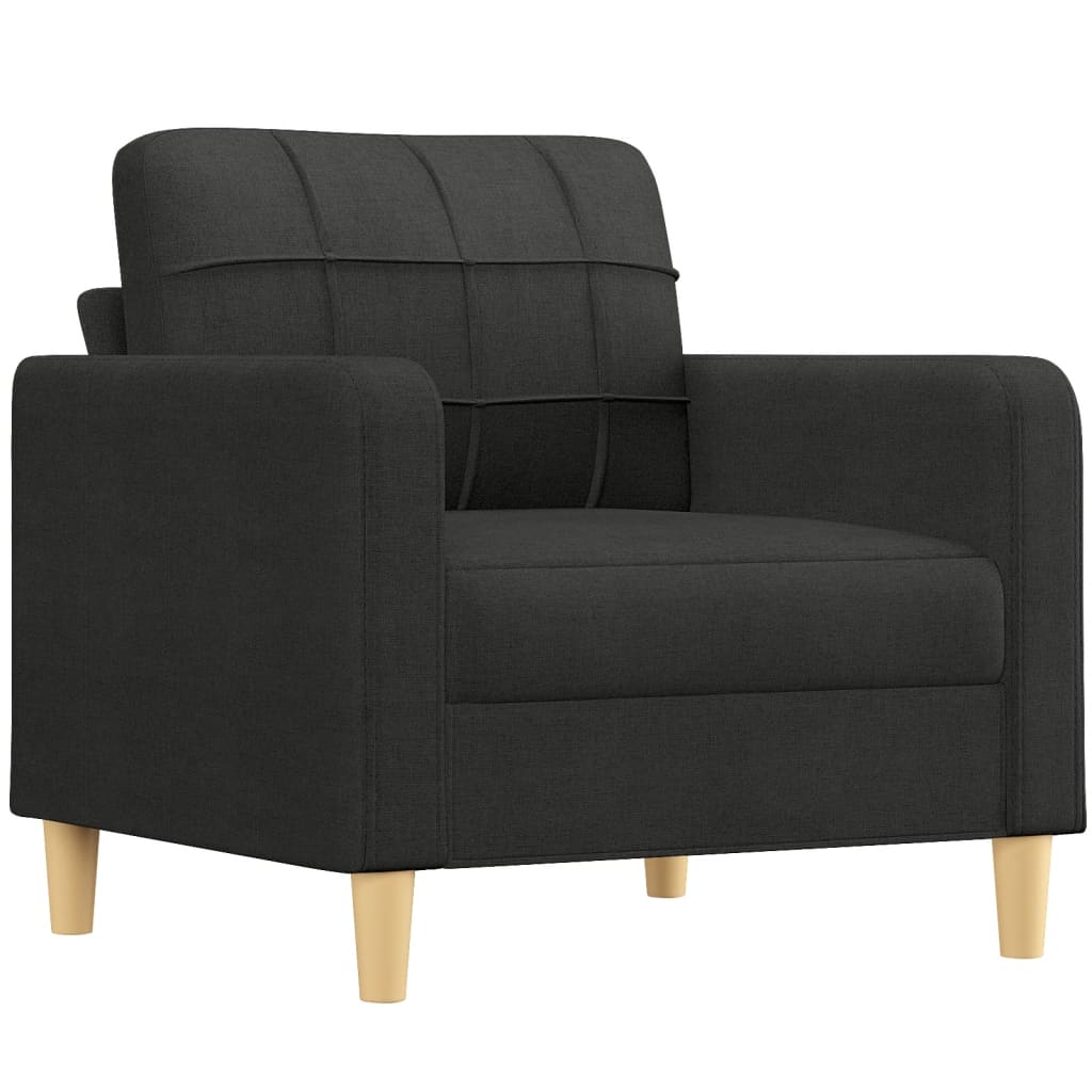 3-delige loungeset met kussens stof zwart is nu te koop bij PeponiXL, paradijselijk wonen!