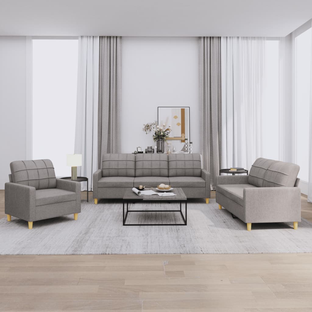 3-delige Loungeset met kussens stof taupe is nu te koop bij PeponiXL, paradijselijk wonen!