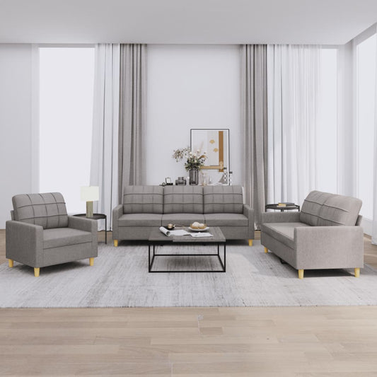 3-delige Loungeset met kussens stof taupe is nu te koop bij PeponiXL, paradijselijk wonen!