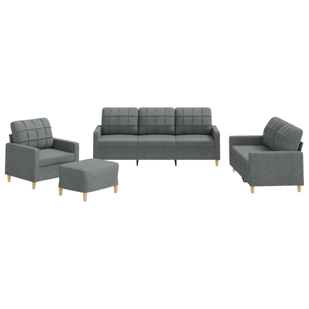 4-delige Loungeset met kussens stof donkergrijs is nu te koop bij PeponiXL, paradijselijk wonen!