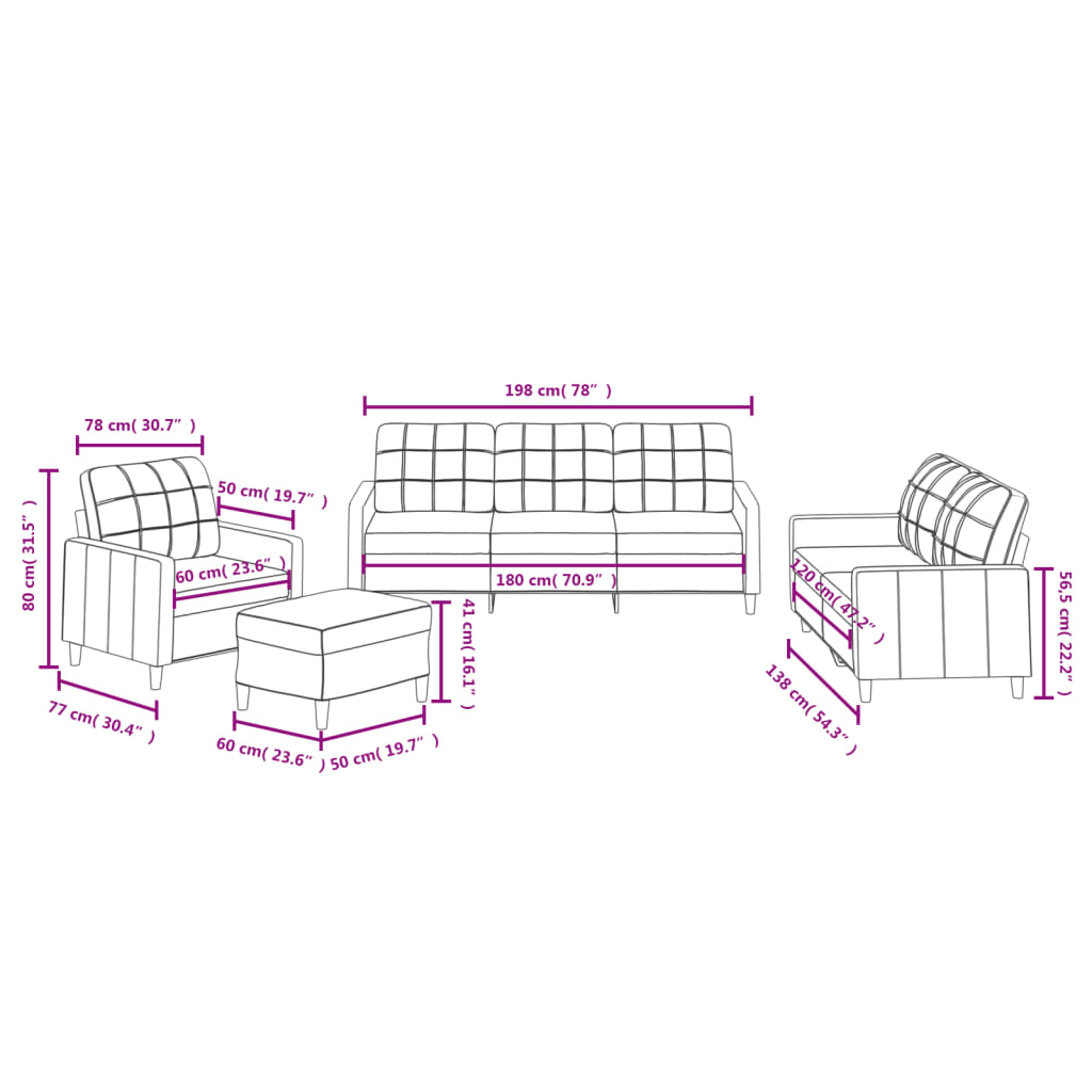 4-delige Loungeset met kussens stof donkergrijs is nu te koop bij PeponiXL, paradijselijk wonen!