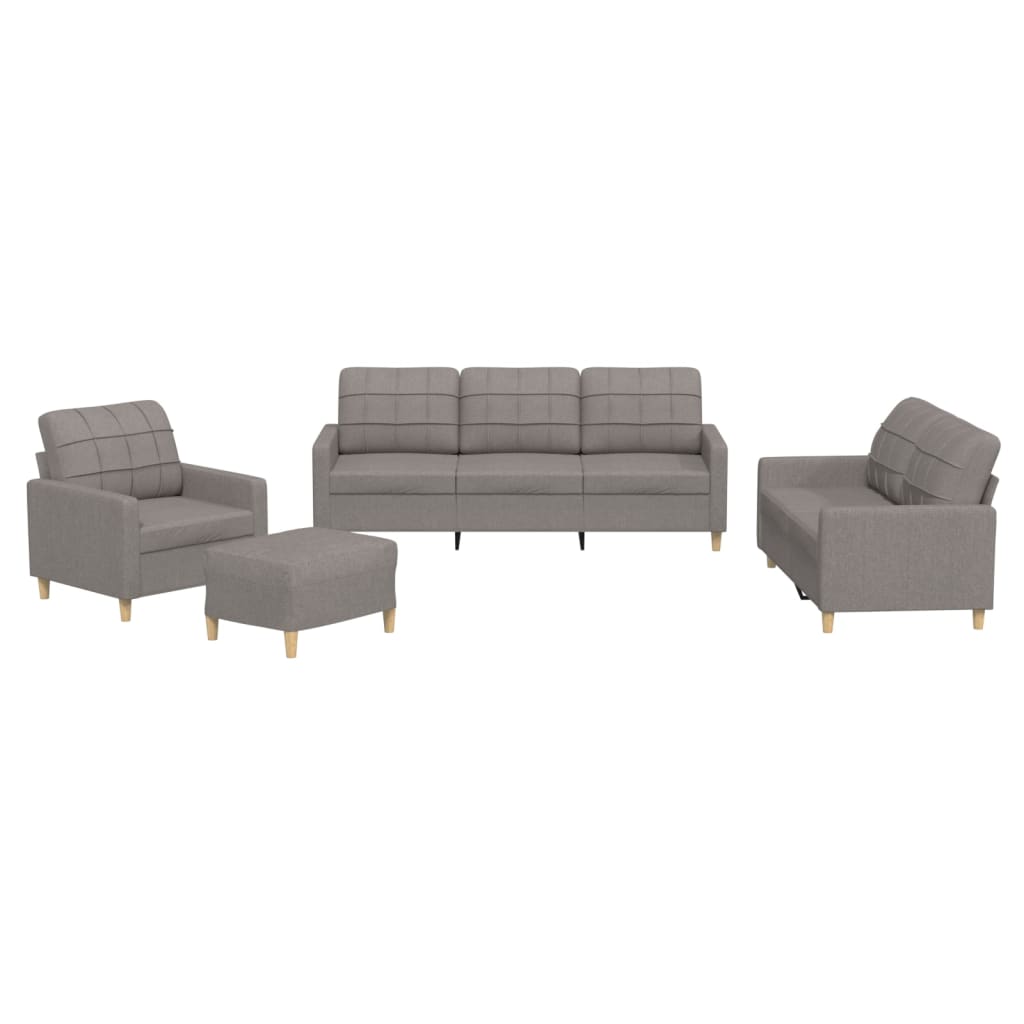 4-delige Loungeset met kussens stof taupe is nu te koop bij PeponiXL, paradijselijk wonen!