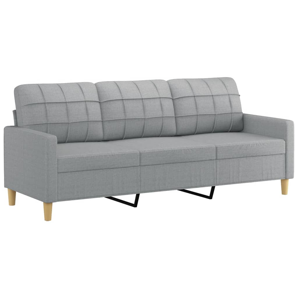 3-delige Loungeset met kussens stof lichtgrijs is nu te koop bij PeponiXL, paradijselijk wonen!