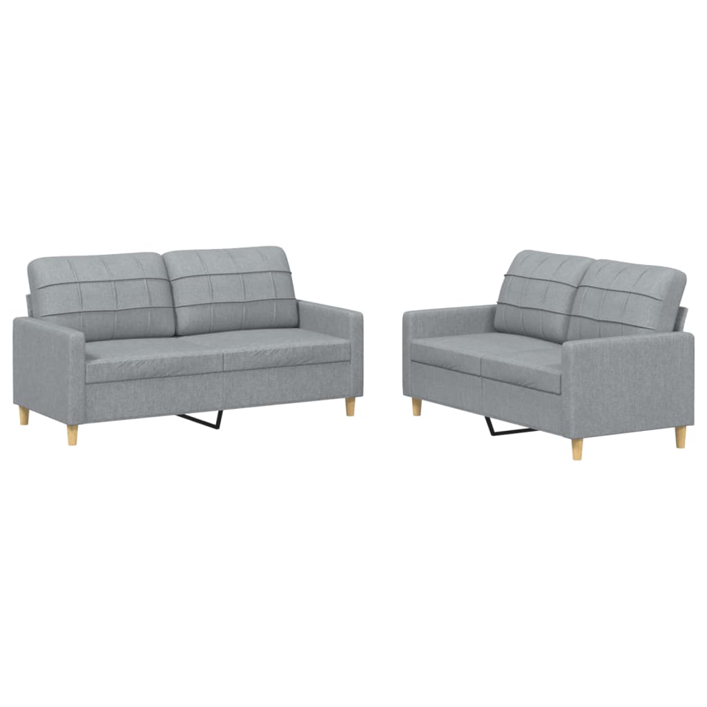 2-delige Loungeset met kussens stof lichtgrijs is nu te koop bij PeponiXL, paradijselijk wonen!