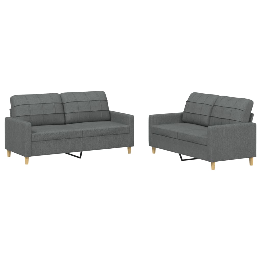 2-delige Loungeset met kussens stof donkergrijs is nu te koop bij PeponiXL, paradijselijk wonen!