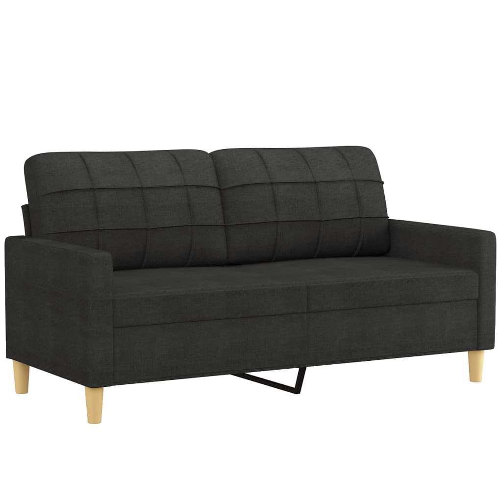 2-delige loungeset met kussens stof zwart is nu te koop bij PeponiXL, paradijselijk wonen!