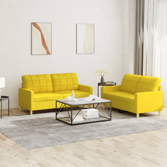 2-delige Loungeset met kussens stof lichtgeel is nu te koop bij PeponiXL, paradijselijk wonen!