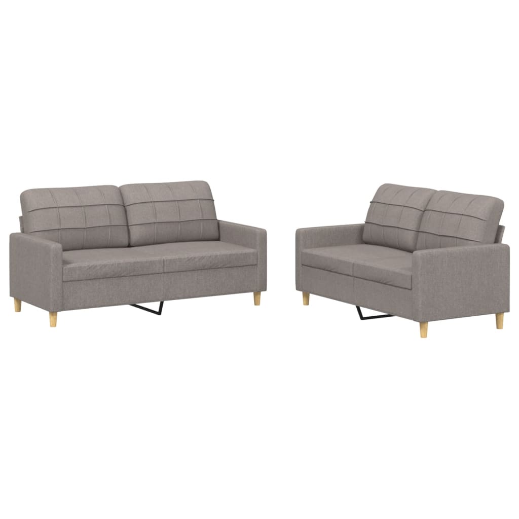 2-delige Loungeset met kussens stof taupe is nu te koop bij PeponiXL, paradijselijk wonen!