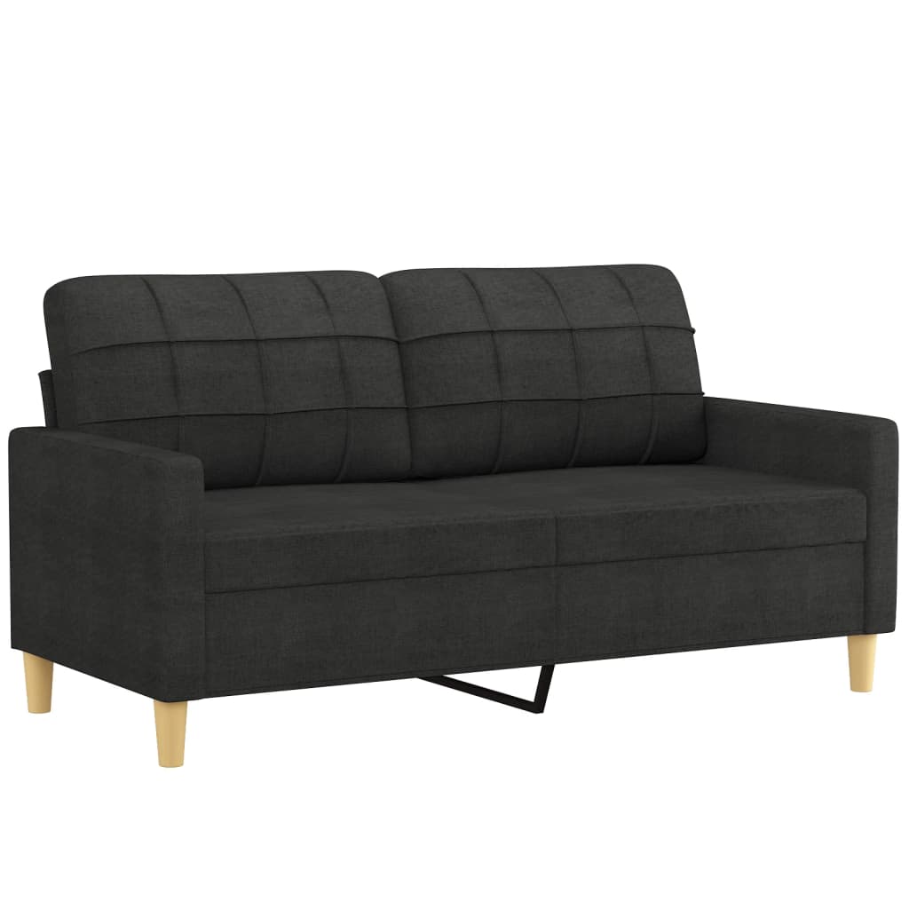 3-delige loungeset met kussens stof zwart is nu te koop bij PeponiXL, paradijselijk wonen!