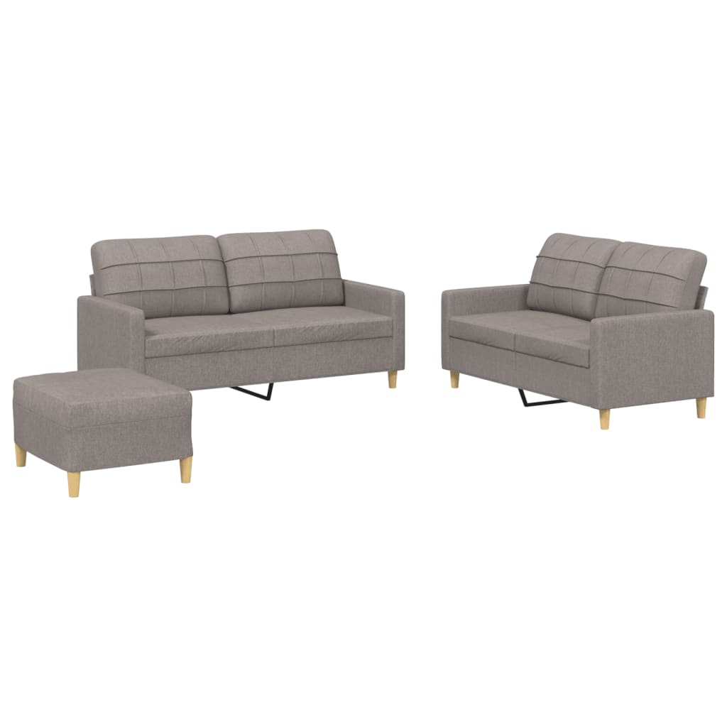 3-delige Loungeset met kussens stof taupe is nu te koop bij PeponiXL, paradijselijk wonen!