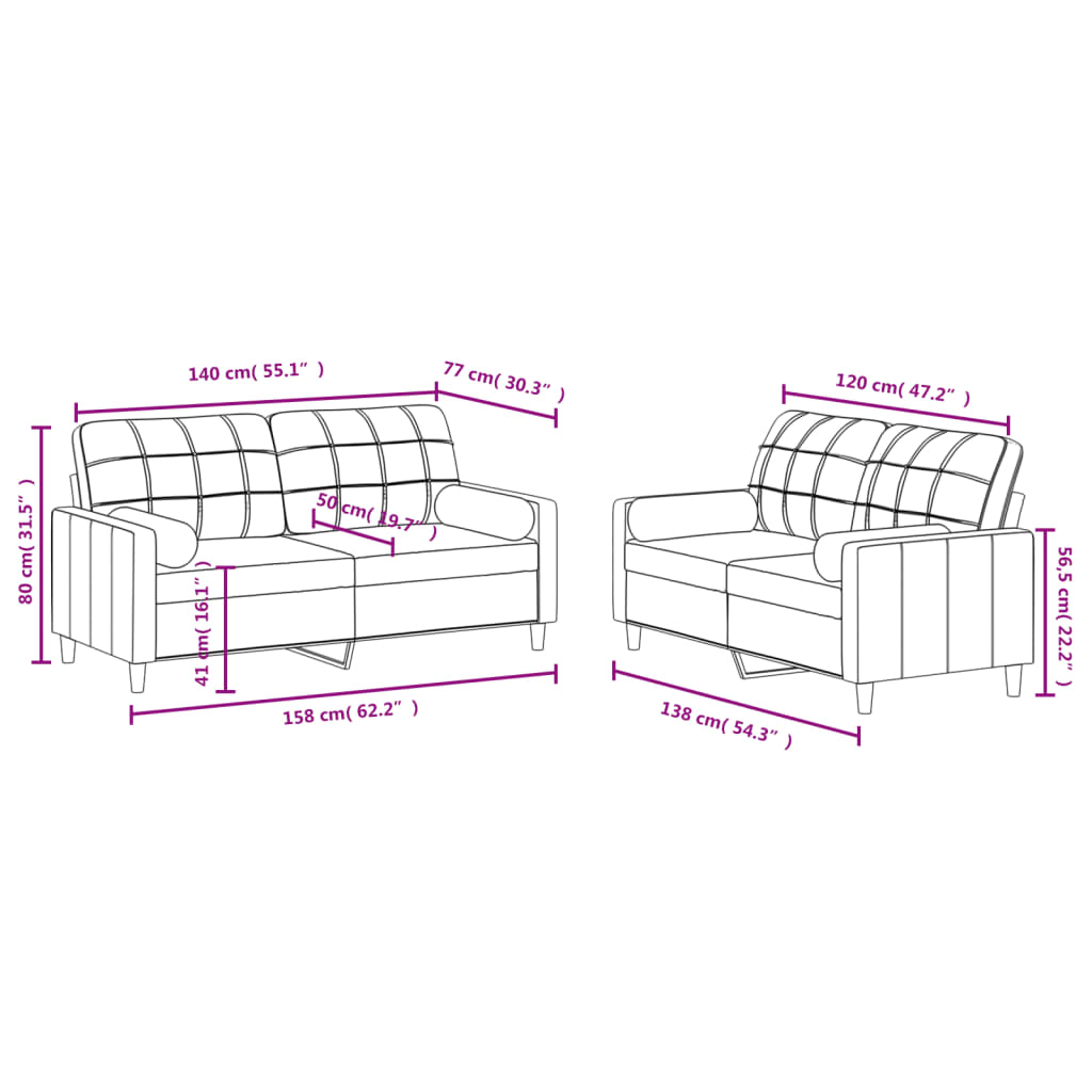 2-delige Loungeset met kussens stof lichtgrijs is nu te koop bij PeponiXL, paradijselijk wonen!