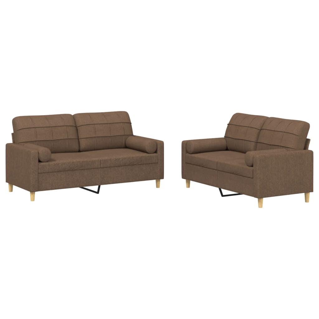 2-delige Loungeset met kussens stof bruin is nu te koop bij PeponiXL, paradijselijk wonen!