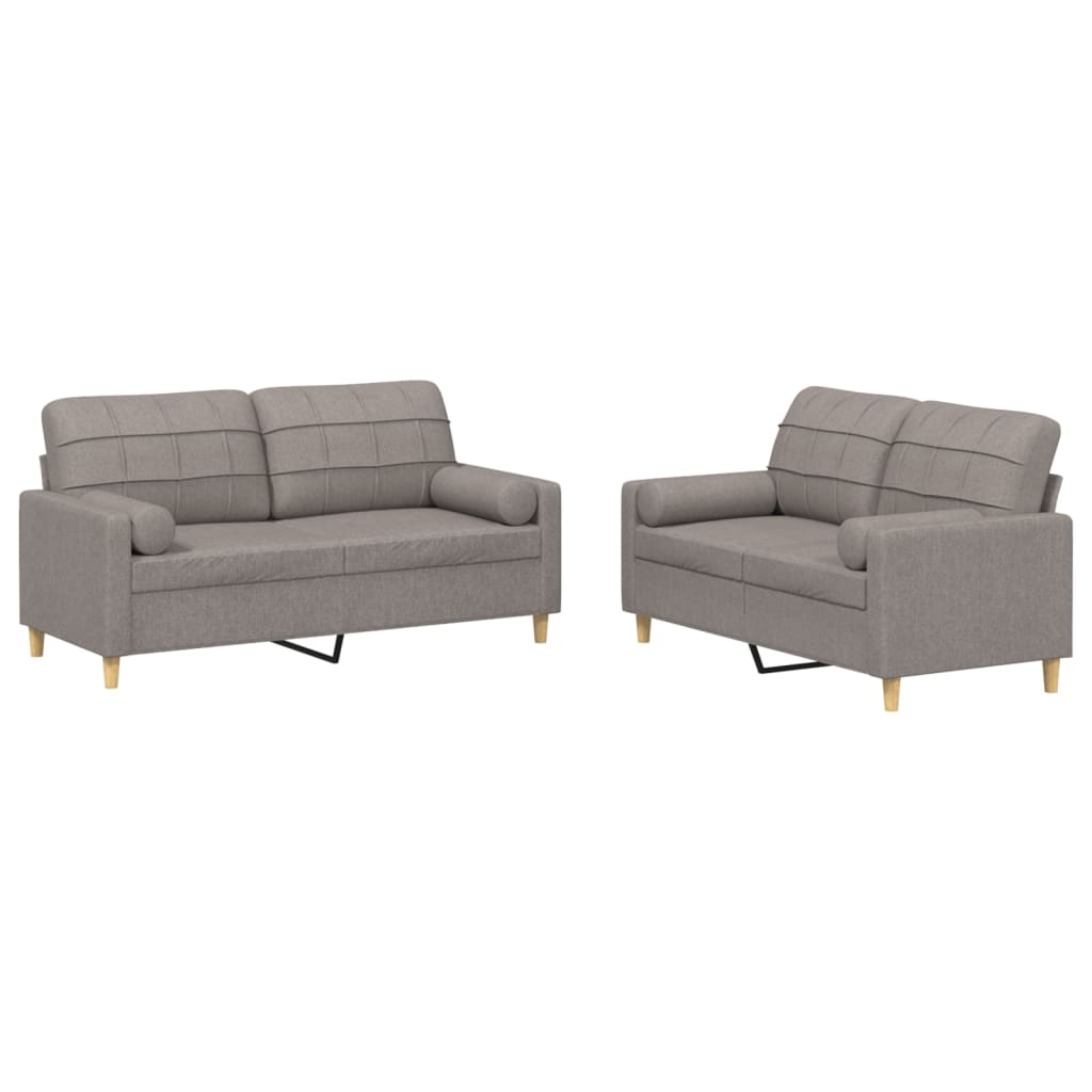 2-delige Loungeset met kussens stof taupe is nu te koop bij PeponiXL, paradijselijk wonen!