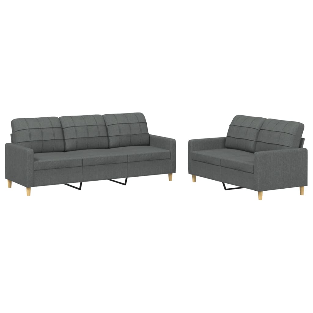 2-delige Loungeset met kussens stof donkergrijs is nu te koop bij PeponiXL, paradijselijk wonen!