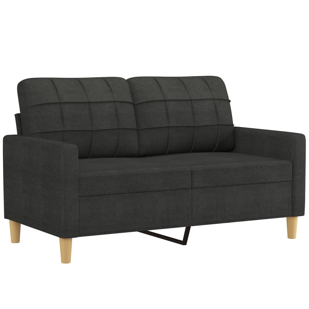 2-delige loungeset met kussens stof zwart is nu te koop bij PeponiXL, paradijselijk wonen!