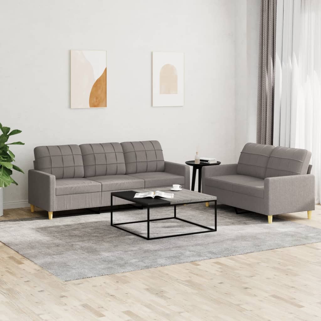 2-delige Loungeset met kussens stof taupe is nu te koop bij PeponiXL, paradijselijk wonen!