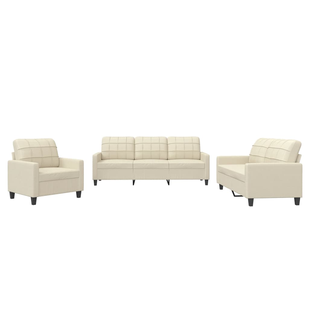 3-delige Loungeset met kussens kunstleer crème is nu te koop bij PeponiXL, paradijselijk wonen!