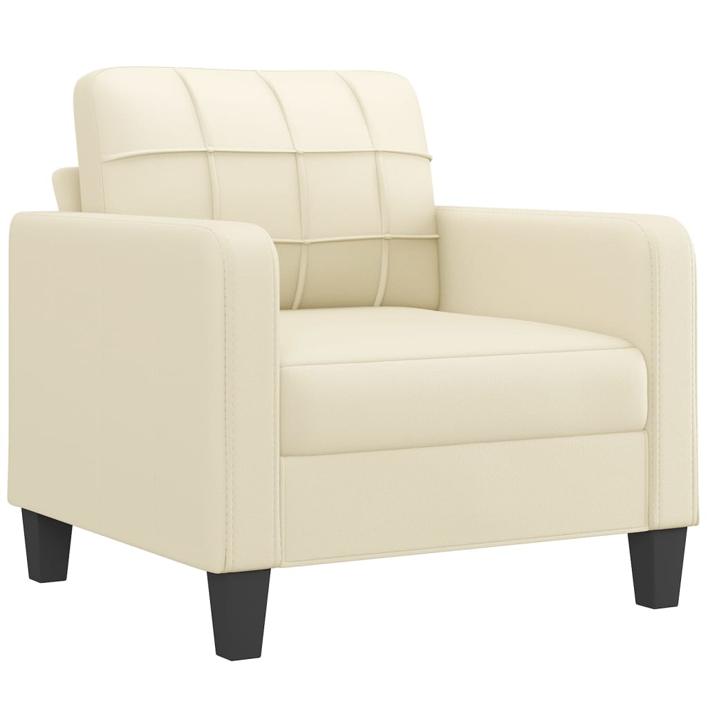 3-delige Loungeset met kussens kunstleer crème is nu te koop bij PeponiXL, paradijselijk wonen!