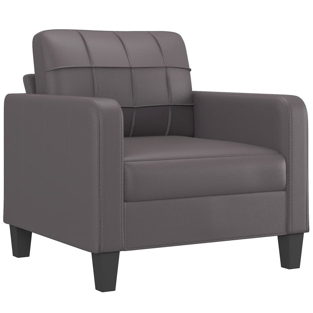 3-delige Loungeset met kussens kunstleer grijs is nu te koop bij PeponiXL, paradijselijk wonen!