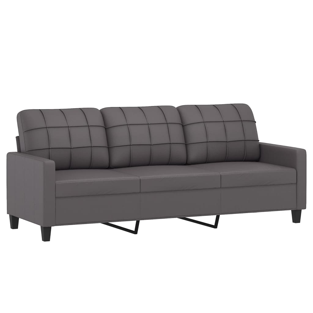 3-delige Loungeset met kussens kunstleer grijs is nu te koop bij PeponiXL, paradijselijk wonen!