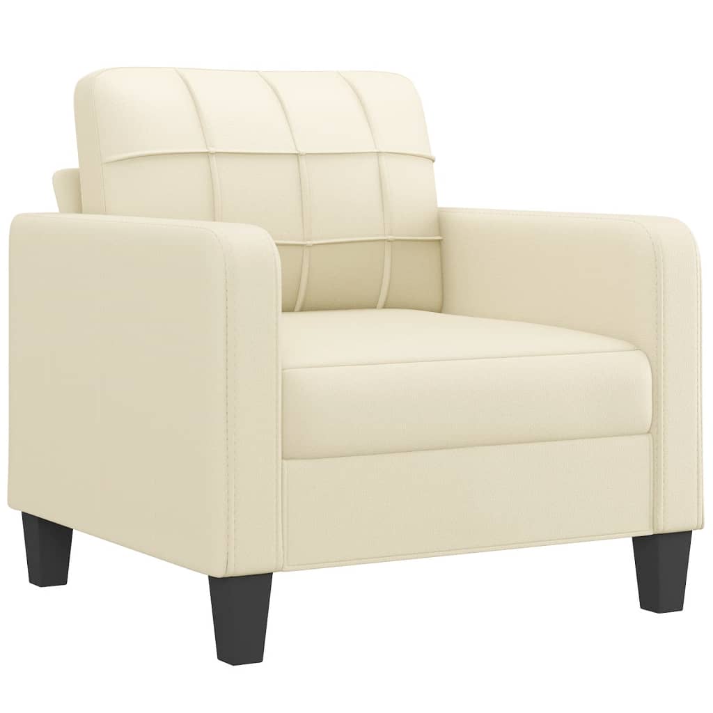 4-delige Loungeset met kussens kunstleer crèmekleurig is nu te koop bij PeponiXL, paradijselijk wonen!