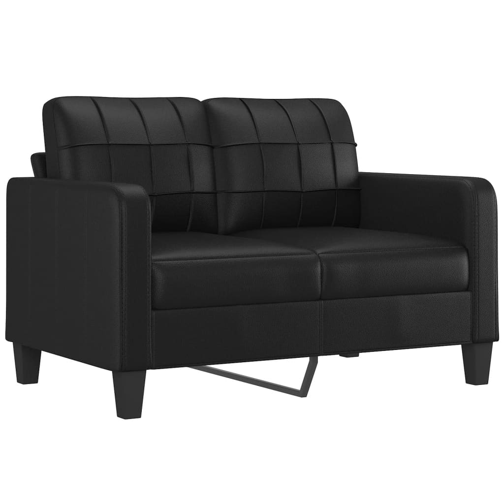 2-delige Loungeset met kussens kunstleer zwart is nu te koop bij PeponiXL, paradijselijk wonen!