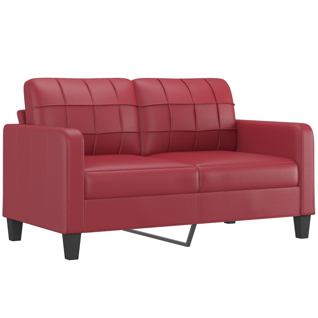 2-delige Loungeset met kussens kunstleer wijnrood is nu te koop bij PeponiXL, paradijselijk wonen!