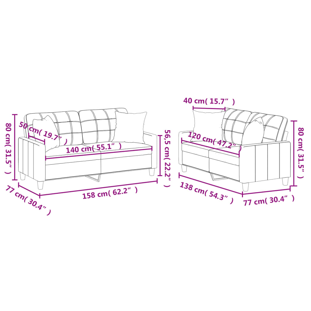 2-delige Loungeset met kussens kunstleer crèmekleurig is nu te koop bij PeponiXL, paradijselijk wonen!