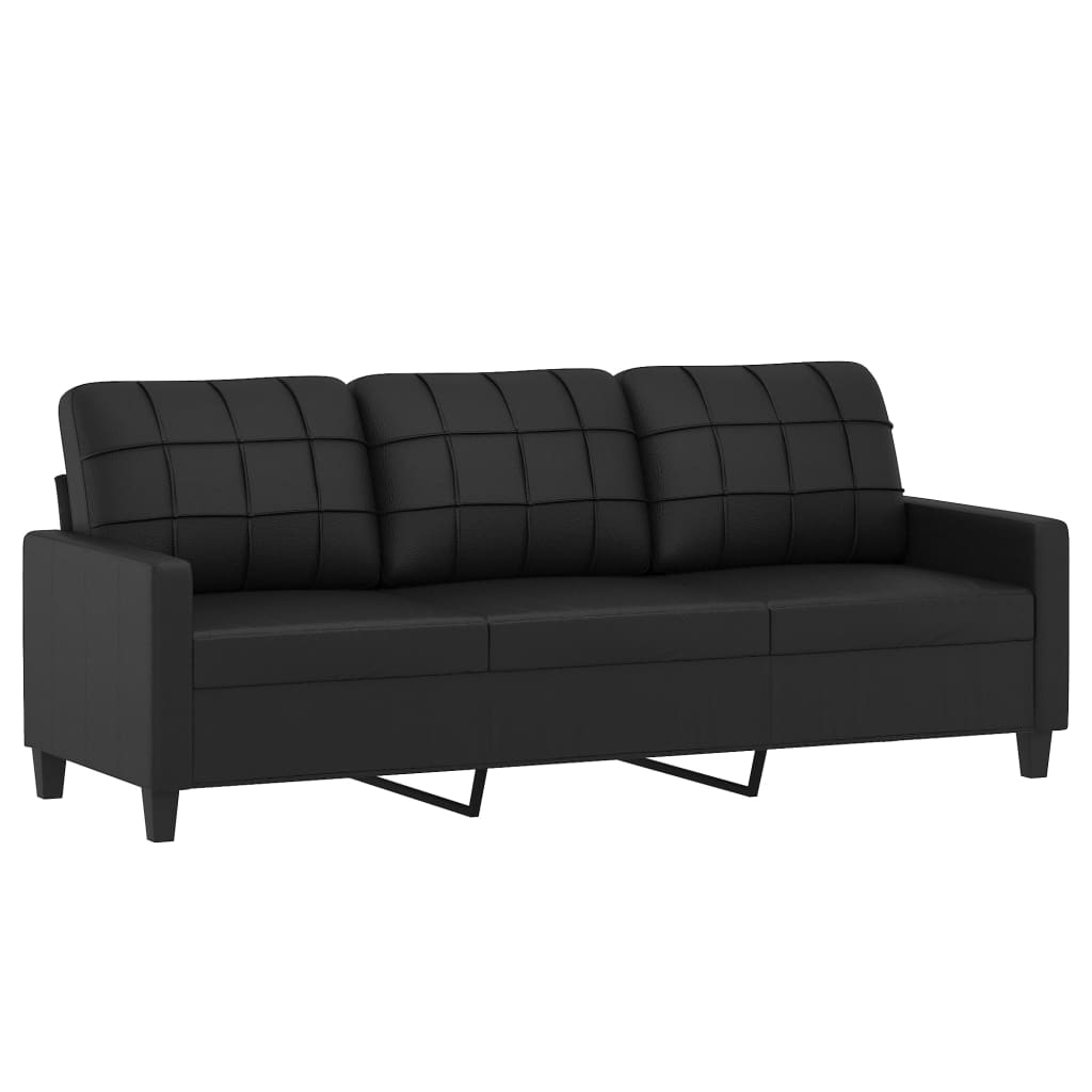 2-delige Loungeset met kussens kunstleer zwart is nu te koop bij PeponiXL, paradijselijk wonen!