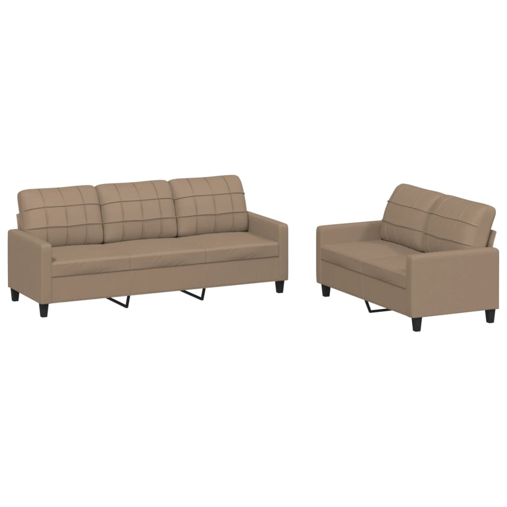 2-delige Loungeset met kussens kunstleer cappuccino is nu te koop bij PeponiXL, paradijselijk wonen!