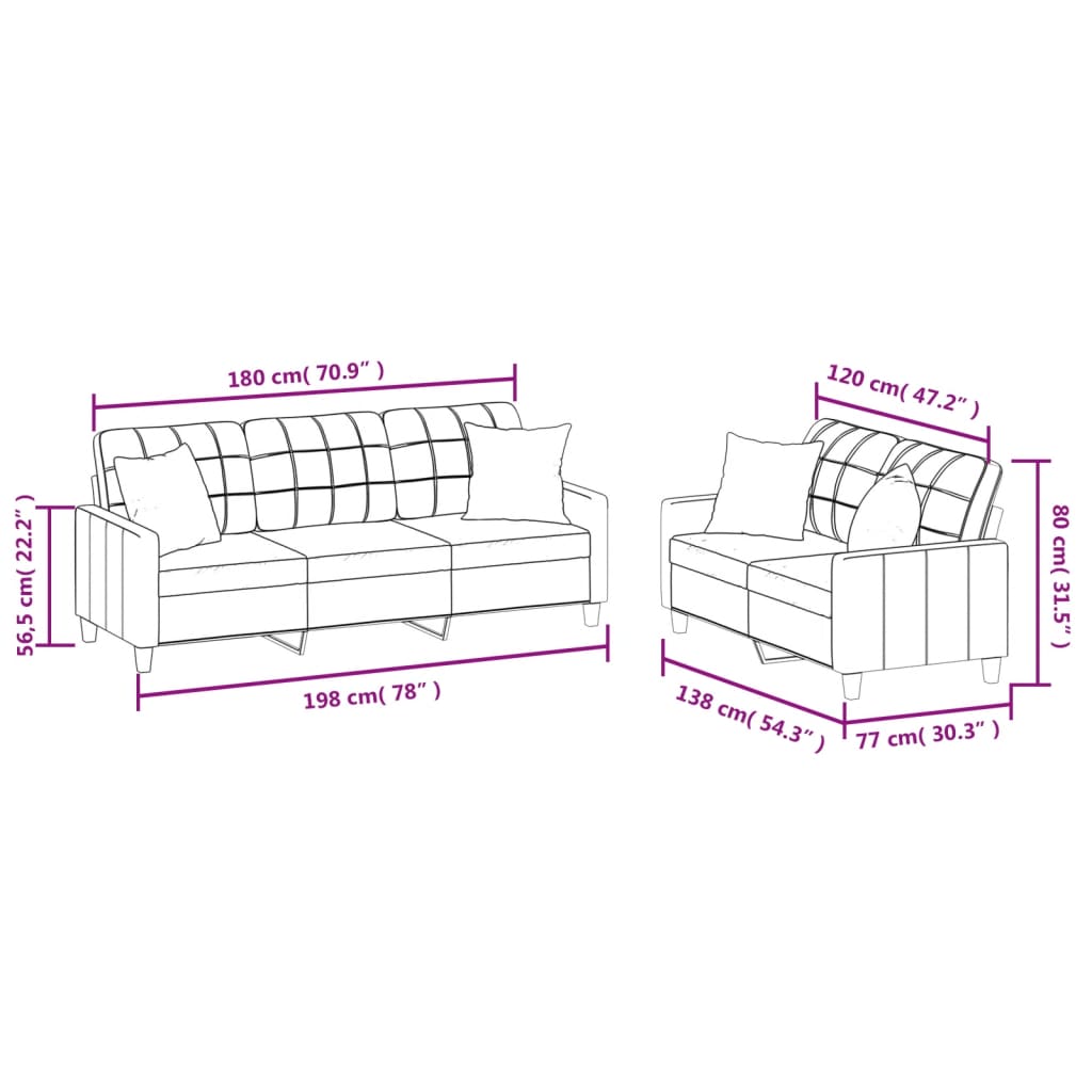 2-delige Loungeset met kussens kunstleer crèmekleurig is nu te koop bij PeponiXL, paradijselijk wonen!