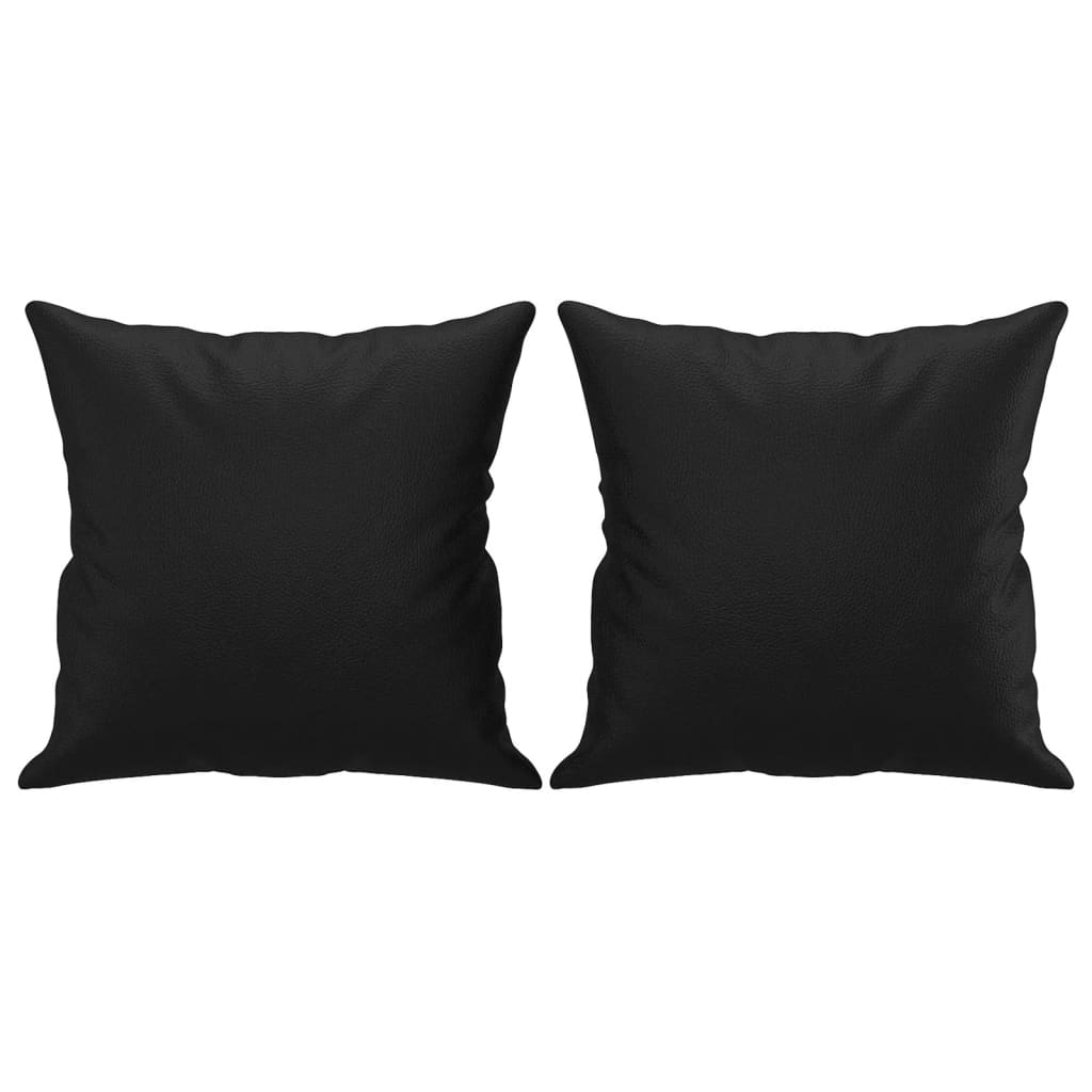 3-delige Loungeset met kussens kunstleer zwart is nu te koop bij PeponiXL, paradijselijk wonen!