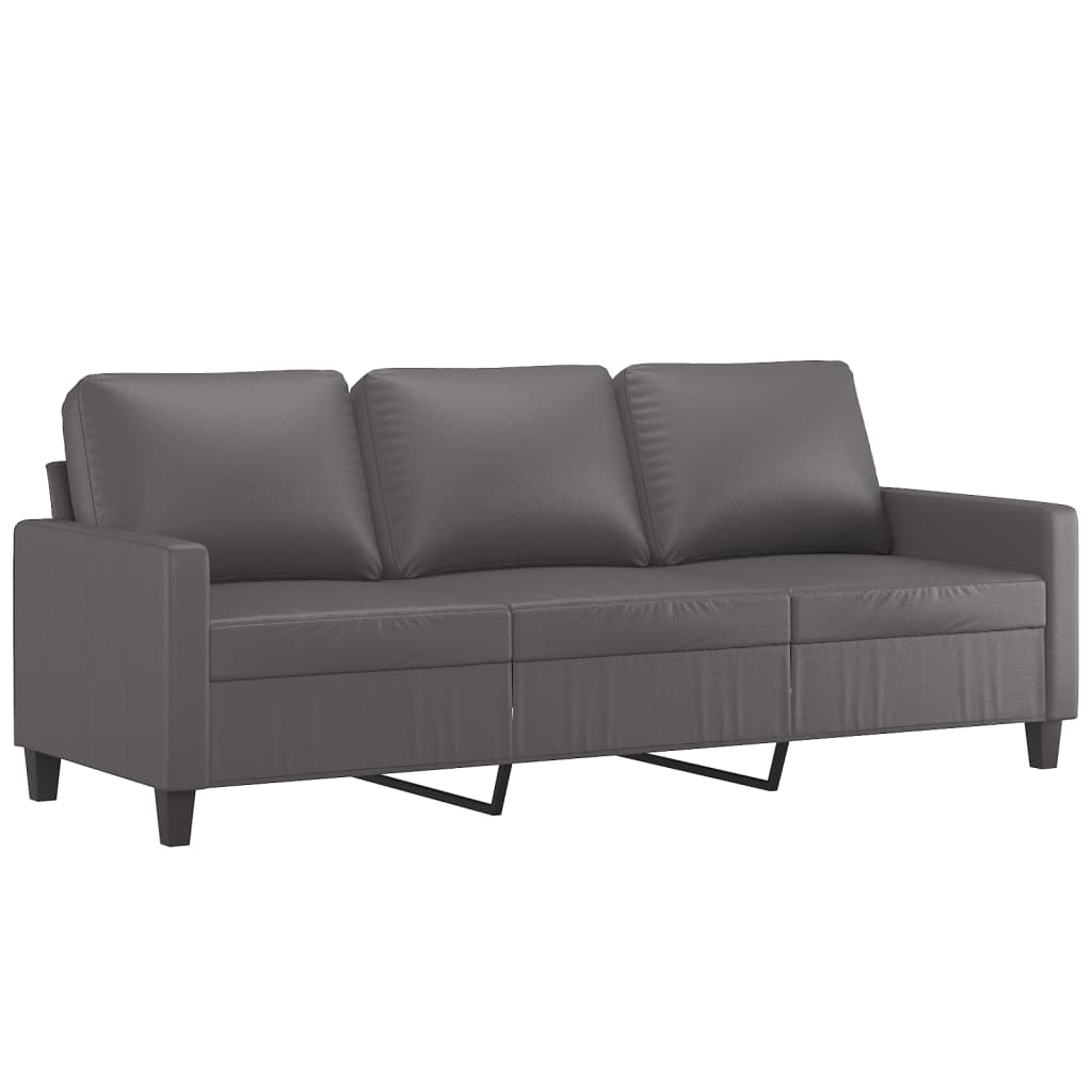 3-delige Loungeset met kussens kunstleer grijs is nu te koop bij PeponiXL, paradijselijk wonen!