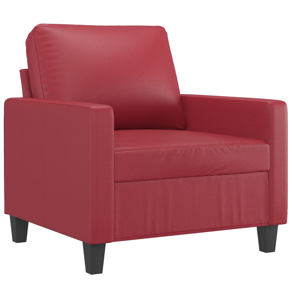 3-delige Loungeset met kussens kunstleer wijnrood is nu te koop bij PeponiXL, paradijselijk wonen!