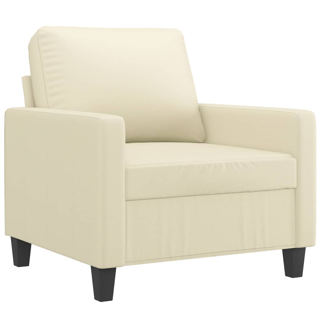 4-delige Loungeset met kussens kunstleer crème is nu te koop bij PeponiXL, paradijselijk wonen!