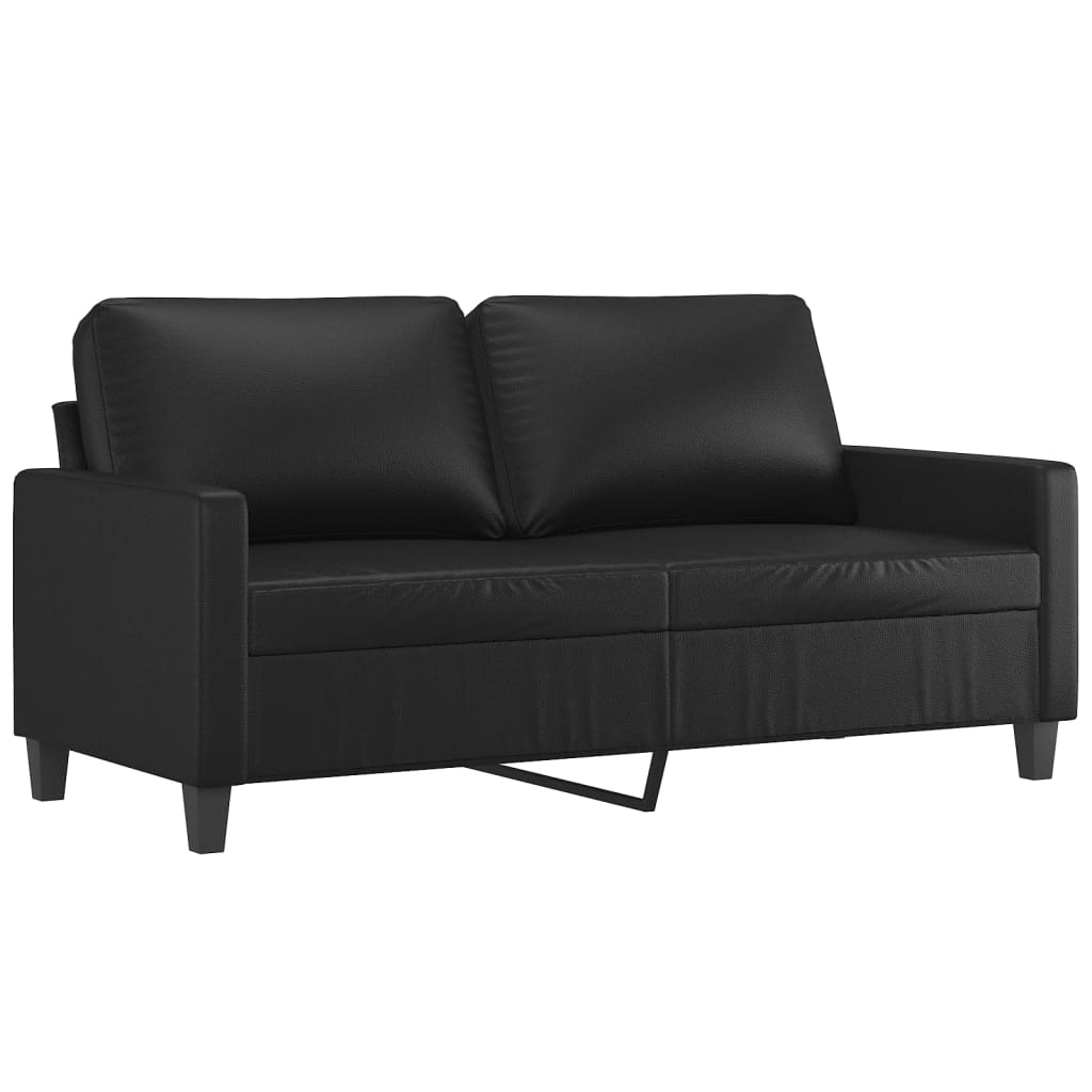 2-delige Loungeset met kussens kunstleer zwart is nu te koop bij PeponiXL, paradijselijk wonen!