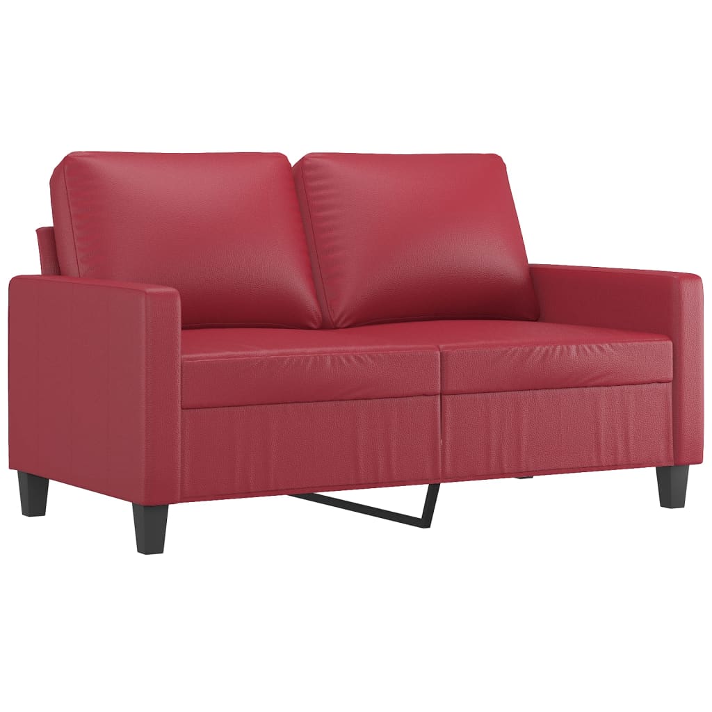 2-delige Loungeset met kussens kunstleer wijnrood is nu te koop bij PeponiXL, paradijselijk wonen!