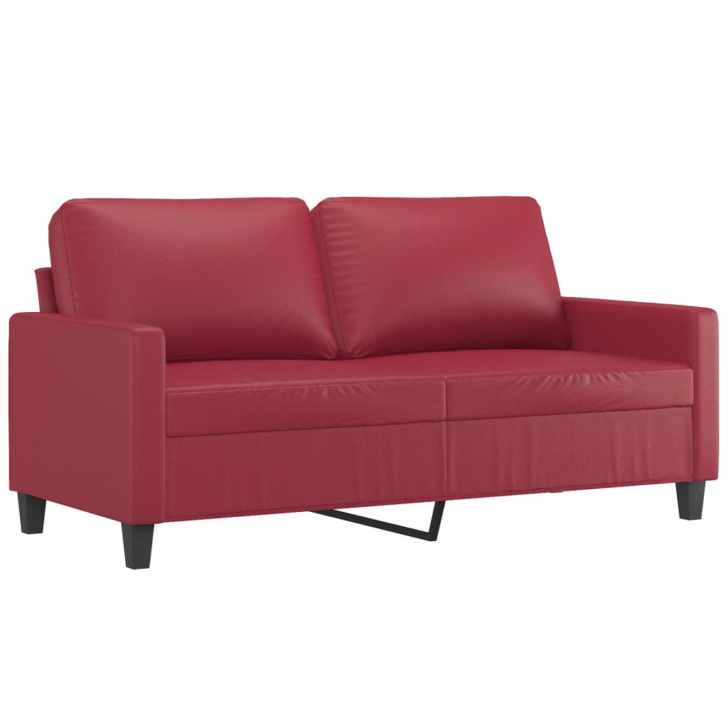 2-delige Loungeset met kussens kunstleer wijnrood is nu te koop bij PeponiXL, paradijselijk wonen!