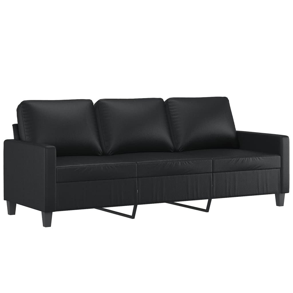 2-delige Loungeset met kussens kunstleer zwart is nu te koop bij PeponiXL, paradijselijk wonen!