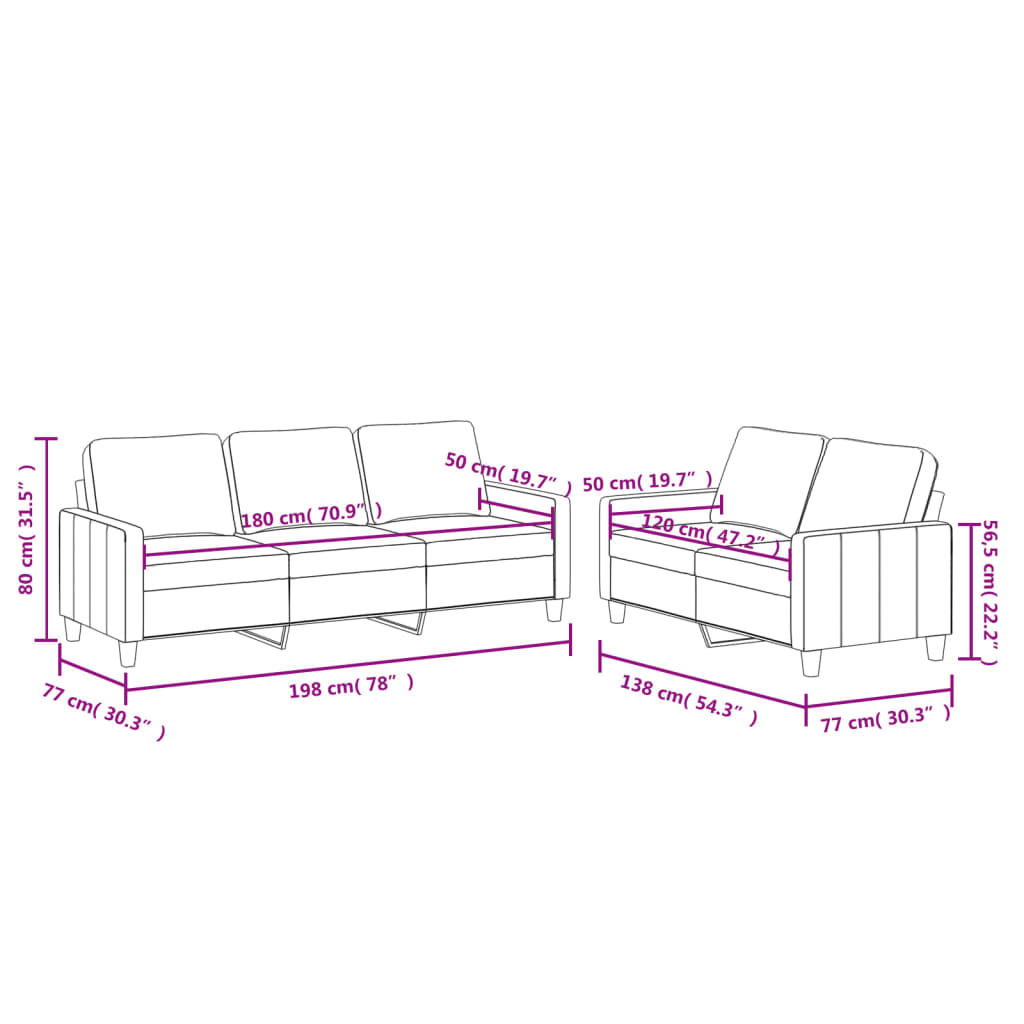 2-delige Loungeset met kussens kunstleer cappuccino is nu te koop bij PeponiXL, paradijselijk wonen!