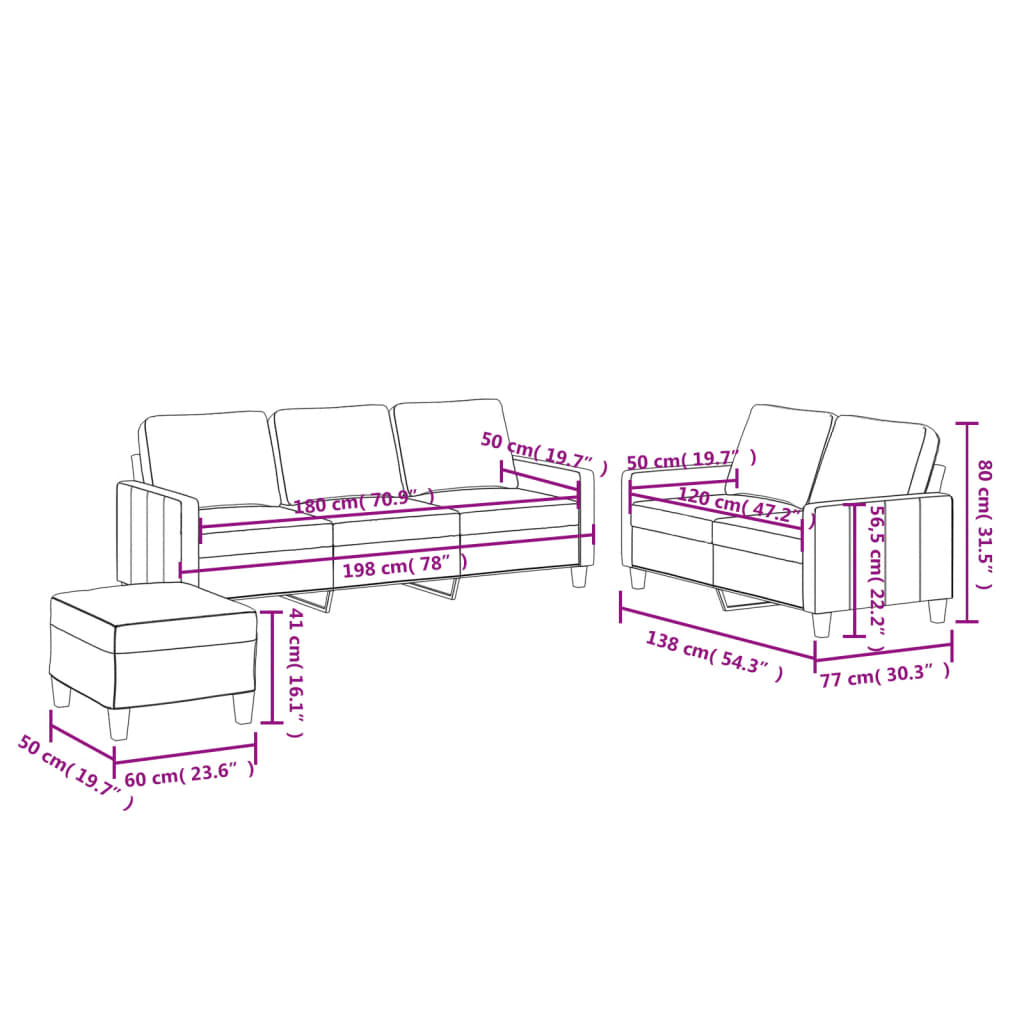 3-delige Loungeset met kussens kunstleer wijnrood is nu te koop bij PeponiXL, paradijselijk wonen!