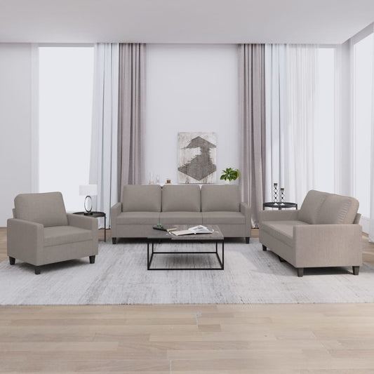 3-delige Loungeset met kussens stof taupe is nu te koop bij PeponiXL, paradijselijk wonen!